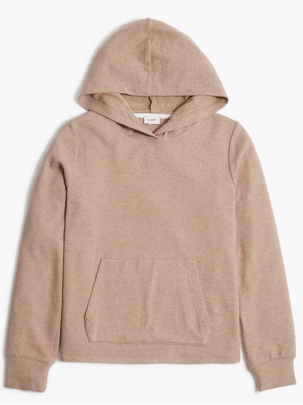 J.Crew Factory Cloudspun Knit Hoodie Heather Mushroom Size L